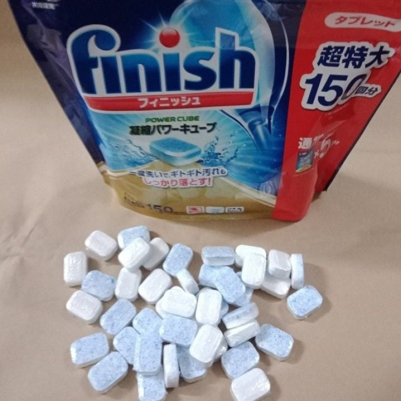 Túi 150 viên rửa chén Finish Power Cube (2x tính năng trong 1 viên – Dành cho máy rửa chén Mini-Nhật và máy rửa chén 7-8-9 bộ).